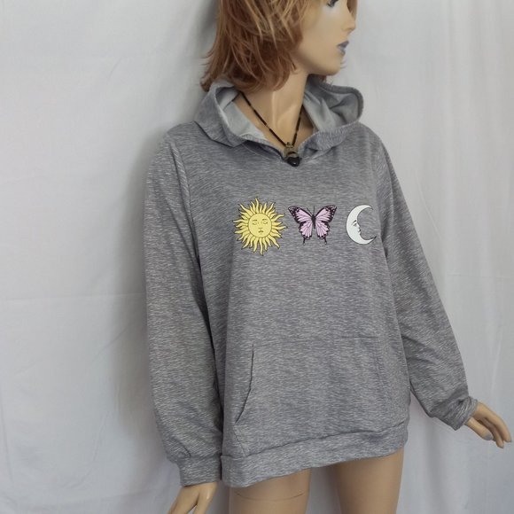 Nwt LA + IMAGE Gray Hooded  Sweatshirt Sz 2X WARM! - Picture 2 of 7